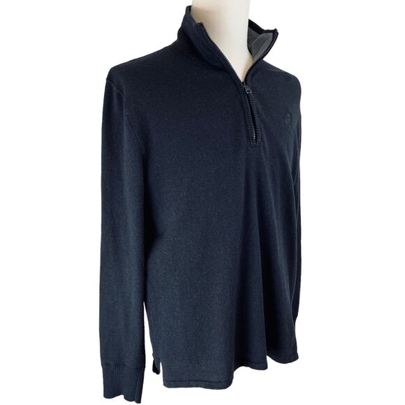 THE NORTH FACE Black Wool Blend 1/4 Zip Sweater Sz Large Long Sleeve Pullover - Picture 2 of 12